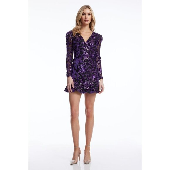 Dress the Population Size Large Kelsey Floral Sequined Dress NEW - Picture 1 of 3